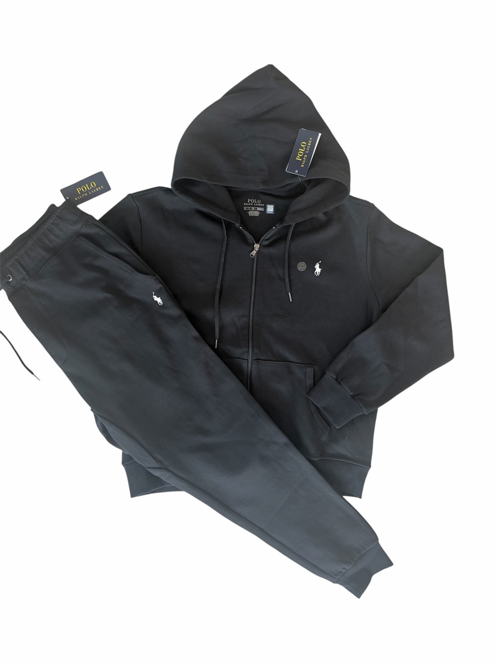 Polo by Ralph Lauren Black Men's Hoodie & Jogger Set